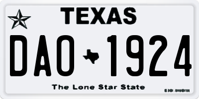 TX license plate DAO1924