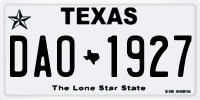TX license plate DAO1927
