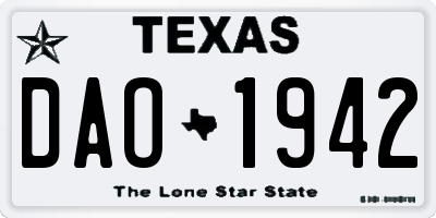 TX license plate DAO1942