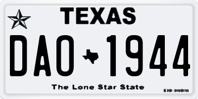 TX license plate DAO1944