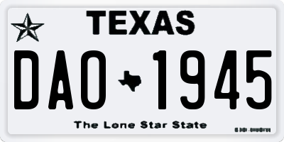 TX license plate DAO1945