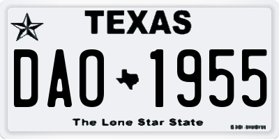 TX license plate DAO1955