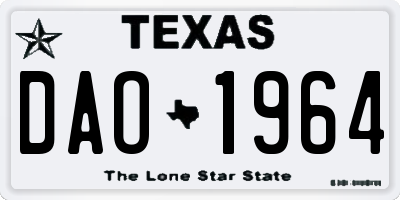 TX license plate DAO1964