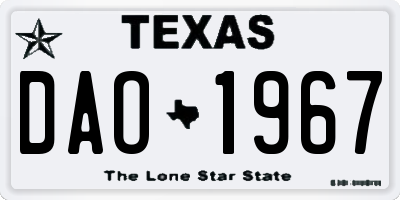 TX license plate DAO1967