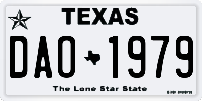 TX license plate DAO1979