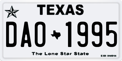 TX license plate DAO1995