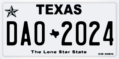 TX license plate DAO2024