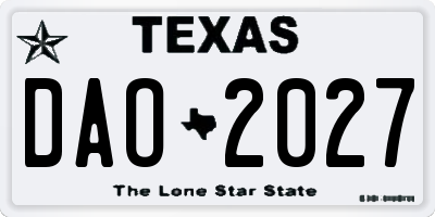 TX license plate DAO2027