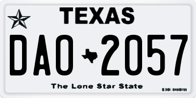 TX license plate DAO2057
