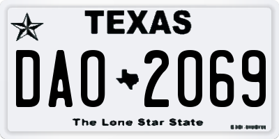 TX license plate DAO2069