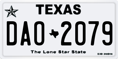TX license plate DAO2079