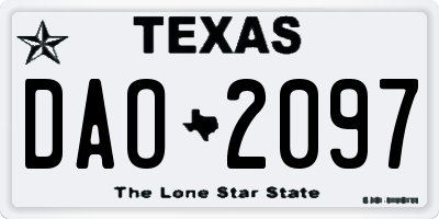 TX license plate DAO2097