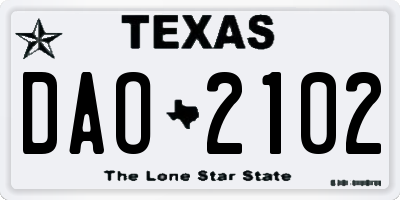 TX license plate DAO2102