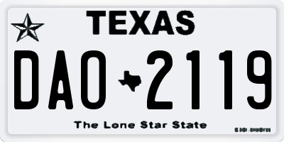 TX license plate DAO2119