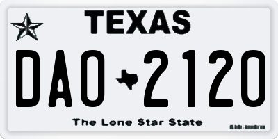 TX license plate DAO2120