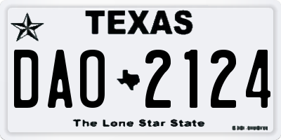 TX license plate DAO2124