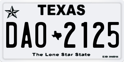 TX license plate DAO2125
