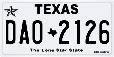 TX license plate DAO2126