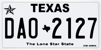 TX license plate DAO2127