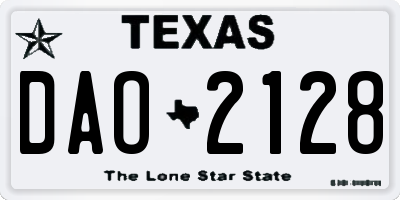 TX license plate DAO2128