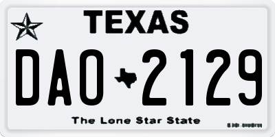 TX license plate DAO2129