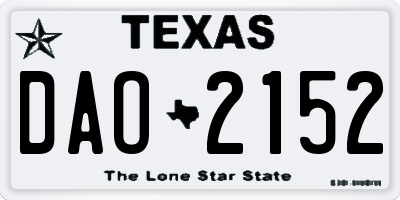 TX license plate DAO2152
