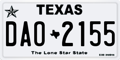 TX license plate DAO2155