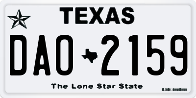 TX license plate DAO2159