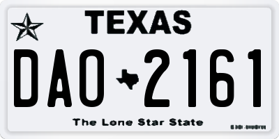 TX license plate DAO2161