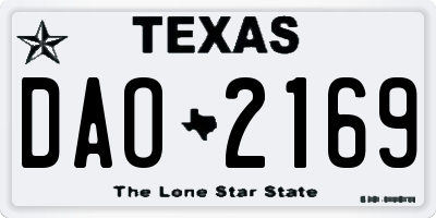 TX license plate DAO2169