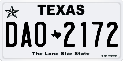 TX license plate DAO2172