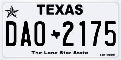 TX license plate DAO2175
