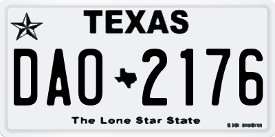 TX license plate DAO2176