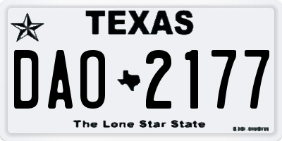 TX license plate DAO2177