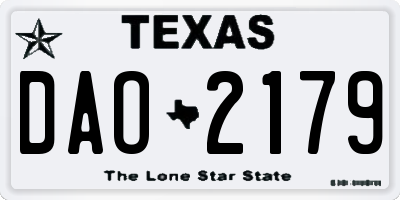 TX license plate DAO2179