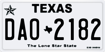 TX license plate DAO2182