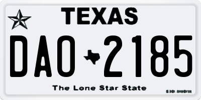 TX license plate DAO2185