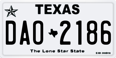 TX license plate DAO2186
