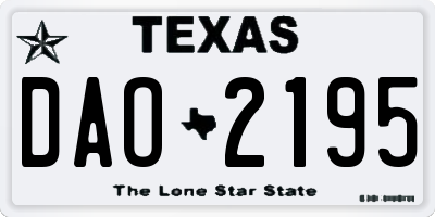 TX license plate DAO2195