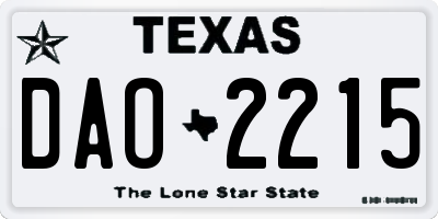 TX license plate DAO2215