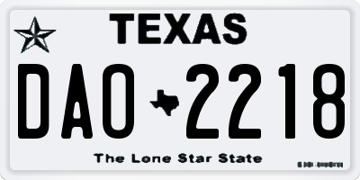 TX license plate DAO2218