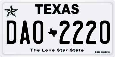 TX license plate DAO2220