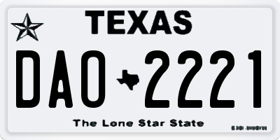 TX license plate DAO2221