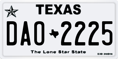 TX license plate DAO2225
