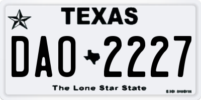 TX license plate DAO2227