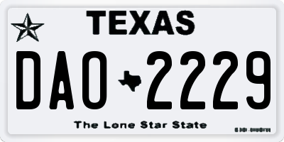 TX license plate DAO2229
