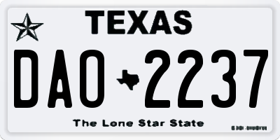TX license plate DAO2237