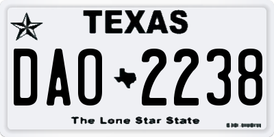TX license plate DAO2238