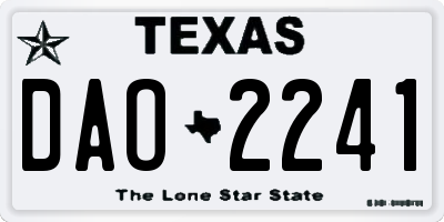 TX license plate DAO2241