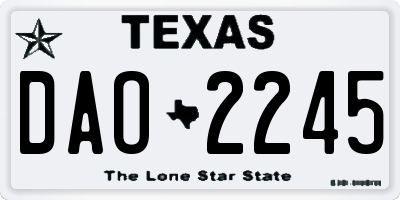 TX license plate DAO2245
